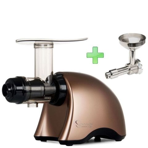 Шнековая соковыжималка Sana Juicer EUJ-707 бронзовая + насадка-маслопресс Sana Oil Extractor EUJ-702