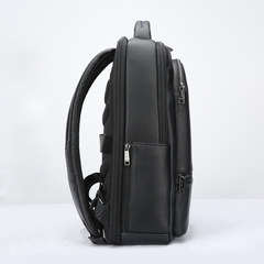 Рюкзак классический BOPAI 61-70111 нат. кожа, черный