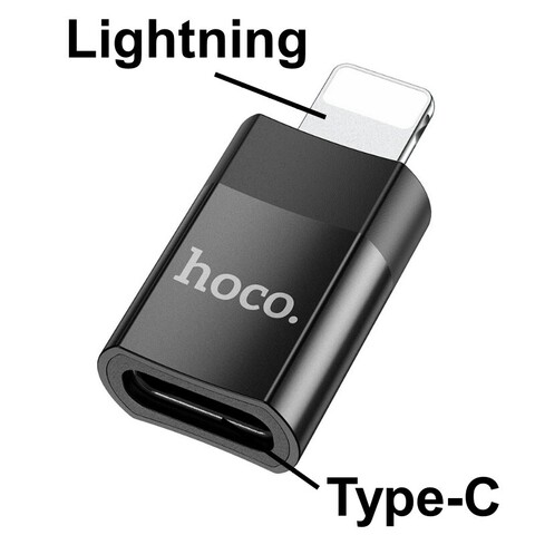 Переходник Type-C на Lightning Hoco UA17 (Черный)