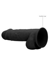 Черный фаллоимитатор Realistic Cock With Scrotum - 21,5 см. - 