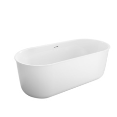 BelBagno BB709-1700-780 Отдельностоящая, овальная акриловая ванна в комплекте с щелевым сливом-переливом цвета хром фото