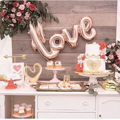 К Надпись, Love, Розовое Золото,  41''/104*67 см, 1 шт.