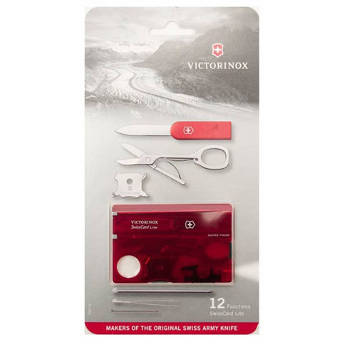 Швейцарская карта Victorinox SwissCard Lite 13 функций прозр красный блистер (0.7300.TB1)