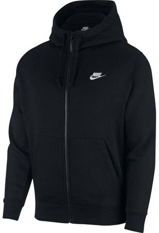 Толстовка теннисная Nike Swoosh M Club Hoodie FZ BB - black/black/white