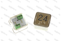 Кнопка (кнопочный модуль) KA302-S-R "24 этаж", квадратная, статическая красная подсветка, Брайль