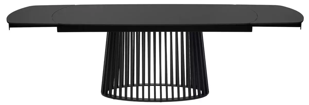 Стол DESIO 180 PURE BLACK SOLID CERAMIC Черный мрамор матовый, керамика/Черный каркас, DISAUR