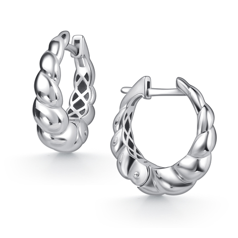 Серьги-кольца из серебра vortex