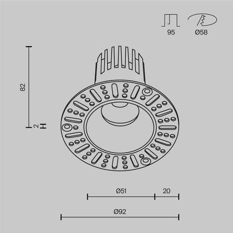 Встраиваемый светильник Maytoni Dip DL119-10W-2.7K-TRS-B