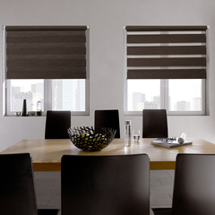 Рулонная штора - День-Ночь - Ткань: "Канзас" - цвет: шоколад