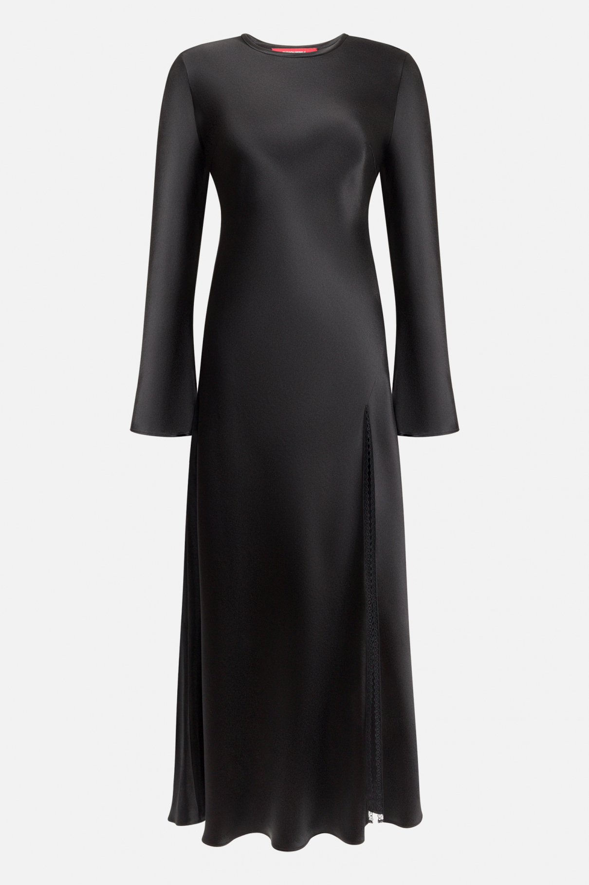 Платье с разрезом и кружевом