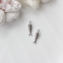 Подвеска Скелет рыбки 18*6 мм, родий, П159