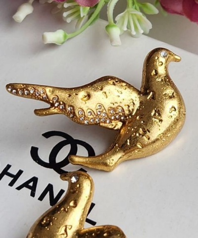 73127- Серьги ГОЛУБЬ МИРА в стиле Schiaparelli