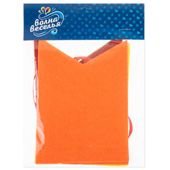 Гирлянда-флажки из фетра, Яркий праздник, Ассорти, 10 флажков, (11,5*16 см)