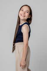 майка  для девочки  КР 302073/индиго к396