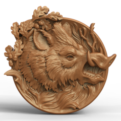 Силиконовый молд Кабан (медальон) № 0471