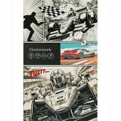 
          Скетчбук-гормошка А5, 16л., "Гонки", 150 г/м2, Проф-Пресс, без скрепления(складной), ламинираванный картон, матовая ламинация, выб. лак, офсет