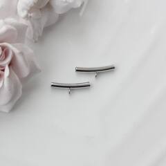 Трубочка с петелькой, спейсер, 20*3 мм, родий, П618