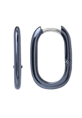 Серьги "База" из серебра 2 см синие