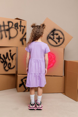 038_БК25 Платье для девочки, фиолетовый