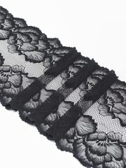 Эластичное кружево черное ширина 24 см