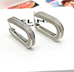 Серьги -конго овальные с микроцирконами style by CELINE