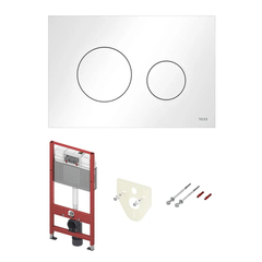 TECE N500920 TECE Комплект (4в1) TECEbase 3.0 c кронштейнами, звукоизоляция, панель смыва TECEloop белая глянцевая (латунный вентиль) фото