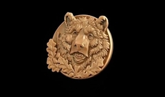 Силиконовый молд Медведь (медальон) № 0465