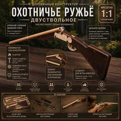 Деревянный конструктор Двуствольное ружье Taiga (TARG)