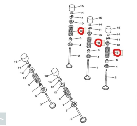 Пружина клапана YAMAHA 5UM-12113-00-00 YZ250F 01-13 WR250F 01-13