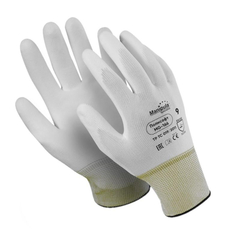 Перчатки защитные полиэфир/полиуретан, белый Manipula ПОЛИСОФТ (MG-166) р10