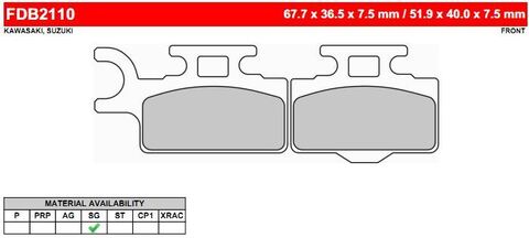 FDB2110DX Тормозные колодки дисковые MOTO, блистер 2 шт