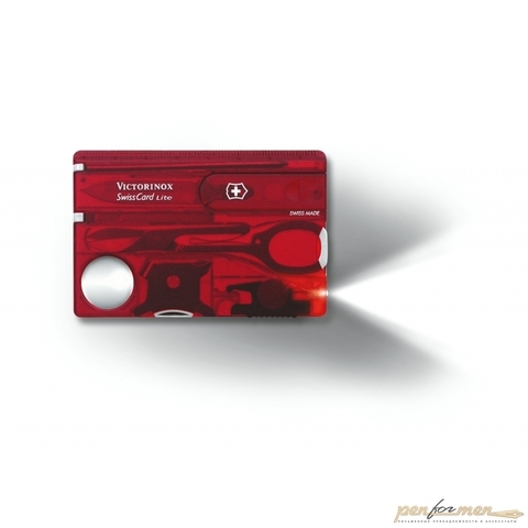 Швейцарская карта Victorinox SwissCard Lite 13 функций прозр красный блистер (0.7300.TB1)
