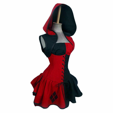 Харли Квинн винтажное платье с капюшоном