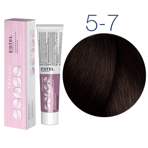 Estel Professional DeLuxe Sense 5-7 (Светлый шатен коричневый) - Полуперманентная крем-краска для волос