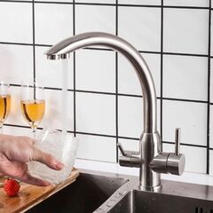 Смеситель для кухни, Frap, с картриджем, подкл к фильтр, нерж, F43899