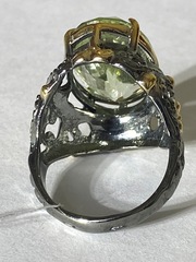 Вервье-берилл (серебряное кольцо с позолотой)