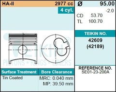 Поршень двигателя TEIKIN 42609 0.50 (4шт/упак)