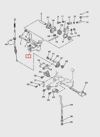 Кронштейн троса газа  для лодочного мотора T15, OTH 9,9 SEA-PRO