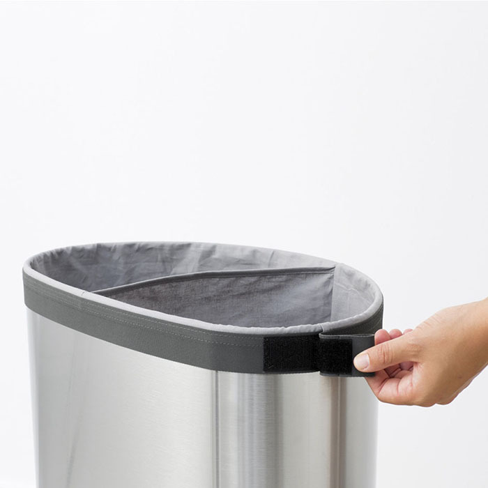 Двухсекционный бак для белья (55 л), Стальной матовый, арт. 105029 - фото 8