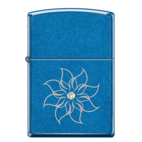 Зажигалка Zippo Sapphire, латунь/сталь, , 36х12х56 мм (20447 RW Flower )