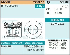 Поршень двигателя TEIKIN 42212AG STD (4шт/упак)