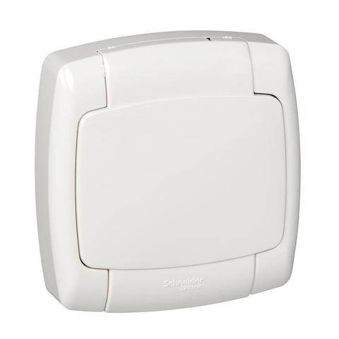 Розетка электрическая без заземления IP44 - 10 А 250 В. Цвет Белый. Schneider Electric(Шнайдер электрик). Rondo(Рондо). RA10-125B-BI