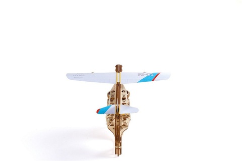 Пускатель самолетиков (Ugears) - Деревянный конструктор, сборная модель аэроплана, 3D пазл, авиамодель с автозапуском