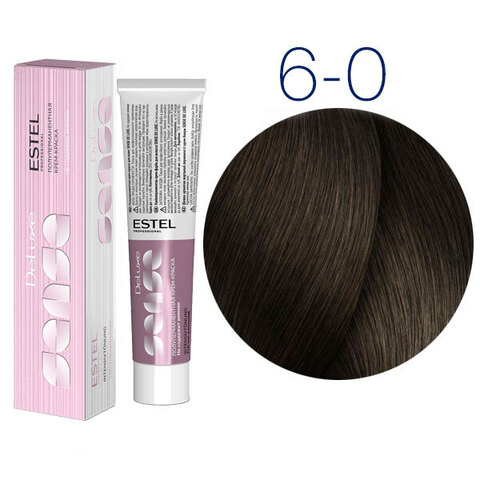 Estel Professional DeLuxe Sense 6-0 (Темно-русый) - Полуперманентная крем-краска для волос