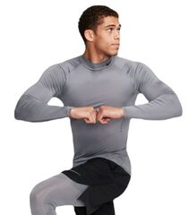 Термобелье Nike Pro Dri-FIT Fitness Mock-Neck Long-Sleeve - smoke grey/black
