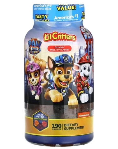 Lil critters, Paw Patrol The Movie, жевательные мультивитамины, натуральные фрукты, 190 жевательных таблеток