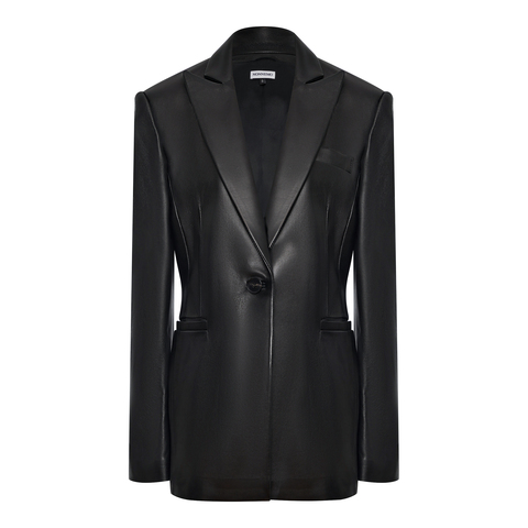 Жакет кожаный полуприталенный