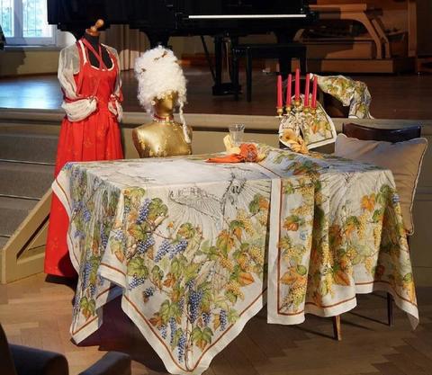 Скатерть 170x270 Tessitura Toscana Telerie Violetta Cream