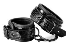 Черные оковы на щиколотки ANKLE CUFF CROCO - 