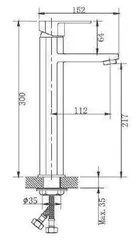 Смеситель для раковины высокий HAIBA HB11806 сталь